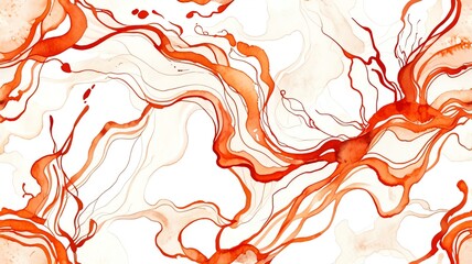Abstract Watercolor Orange Swirls: A Fluid Art Masterpiece