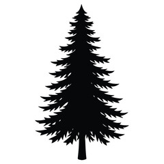 Fototapeta premium Pine Tree Silhouette Nature Illustration