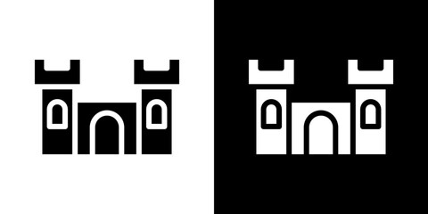 Castle icon Vector in flat style. Collection silhouettes