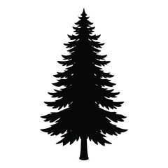 Fototapeta premium Pine Tree Silhouette Nature Illustration