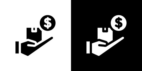 Cash on delivery icon Vector in flat style. Collection silhouettes