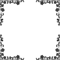 Fototapeta premium Floral ornamented frame; old style ornate decoration