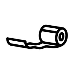 unrolling toilet paper line icon vector illustration