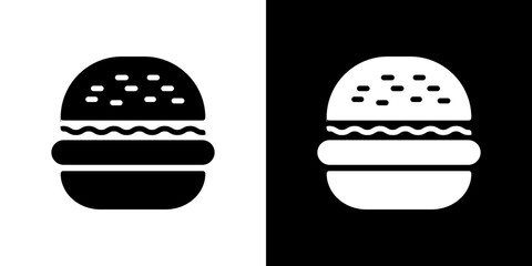 Burger icon Vector in flat style. Collection silhouettes
