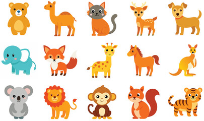 Fototapeta premium set of funny animals