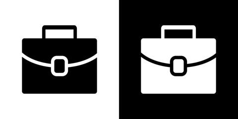 Briefcase icon Vector in flat style. Collection silhouettes