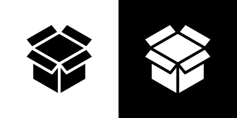 Box icon Vector in flat style. Collection silhouettes