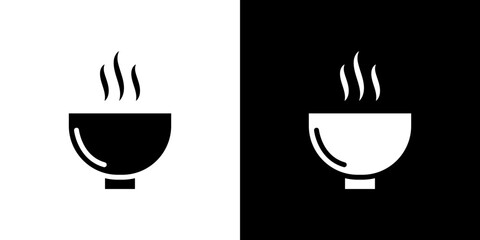 Bowl of soup icon Vector in flat style. Collection silhouettes