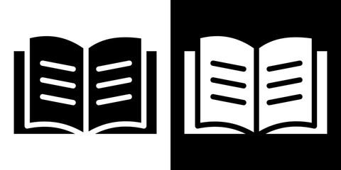 Book icon Vector in flat style. Collection silhouettes