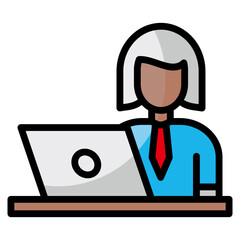 Laptop Desk  Icon Element For Design