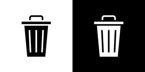 Bin icon Vector in flat style. Collection silhouettes