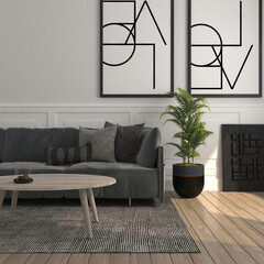 Elegant Indoor Plants in Decorative Modern White - Gray Pots