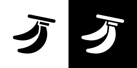 Banana icon Vector in flat style. Collection silhouettes