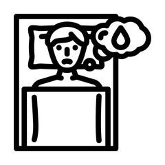 nocturia urology line icon vector illustration