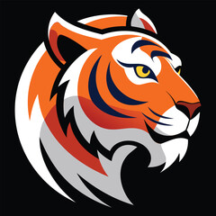 Obraz premium Angry Tiger Head Fierce Mascot Illustration