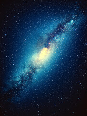 Fototapeta premium Mystical Milky Way: A mesmerizing journey through the cosmos unveils a vibrant galaxy of stars, nebulas, and cosmic dust, presenting the awe-inspiring beauty of the universe.