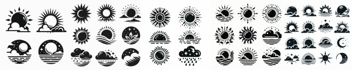 Vector silhouette of sun