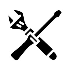 service desk information glyph icon vector illustration