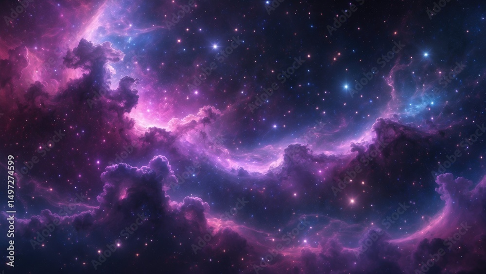 Canvas Prints glowing stars and nebula in the enigmatic depths of space