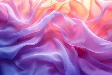 Obraz premium Abstract Draped Fabric in Soft Pink Purple and Orange Hues