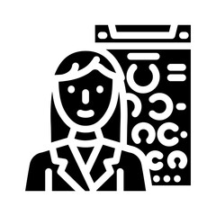 optometrist optometry vision eye glyph icon vector illustration