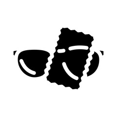 lens cleaning cloth optometry vision glyph icon vector illustration