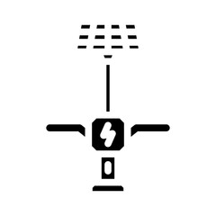 solar powered charging station devices glyph icon vector illustration