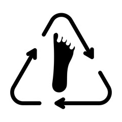 nature footprints green arrows sustainable fitness glyph icon vector illustration