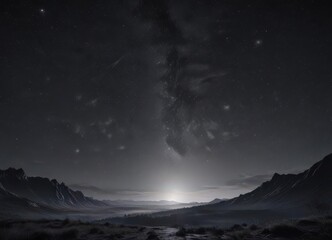 Inky black sky, countless twinkling stars, majestic scene ,  background,  cosmic dust,  glitter