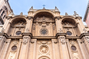 Beautiful Facade of Cathedral of Granada, Spain