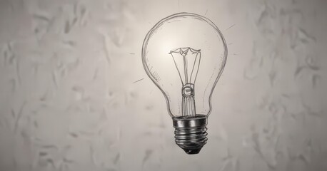 Sketchy hand-drawn lightbulb, shaded, invention concept,  technology,  idea