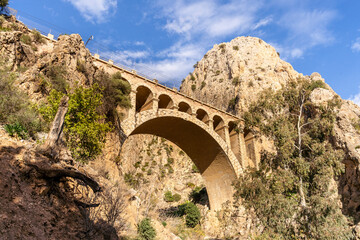 El Caminito Del Rey - Hiking Trail Bridge on Malaga Province in Spain