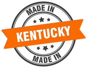 Made in Kentucky round sign. Made in Kentucky stamp.
