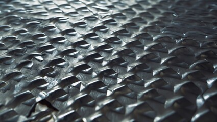 Grunge-textured gray steel sheet panel featuring a silver diamond metallic plate background, embossed metal surface designed to protect against slipping on stairs or ramps