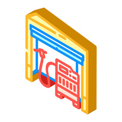 welding station garage isometric icon vector illustration