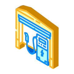 car battery charger isometric icon vector illustration