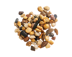 pile of pebbles isolated. shot with high angle view