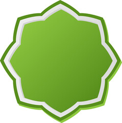 Shapes of Islamic ornament frames and badges in a green gradient