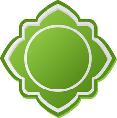 Shapes of Islamic ornament frames and badges in a green gradient