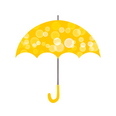 黄色い雨傘のイラスト