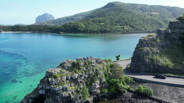 Maconde Viewpoint In Port Louis Mauritius Island Mauritius. Aerial View Of Stunning Beach With Crystal Clear Waters. Shore Horizon Beach Sea. Shore Panorama. Port Louis Mauritius Island.