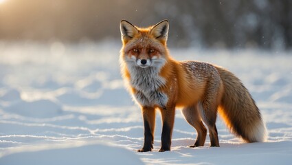 Obraz premium Fox in snowy conditions