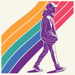 Stylized 3D Boy Walking – Realistic Motion Design for Digital Projects