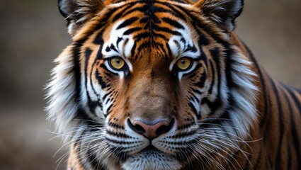 Obraz premium Profile portrait of a beautiful tiger in close-up