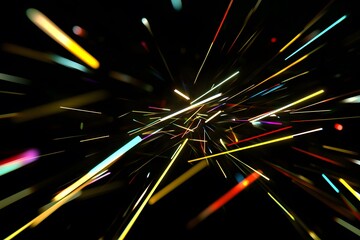 Abstract Colorful Light Streaks Explosion Background