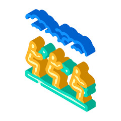 outdoor group fitness class sustainable isometric icon vector illustration