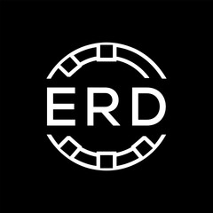 ERD Minimalist ERD  Logo Design on Black Background – ERD Later Logo, Modern Circular Branding Concept
