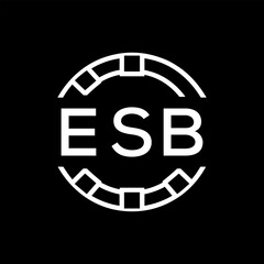 Obraz premium ESB Minimalist ESB Logo Design on Black Background – ESB Later Logo, Modern Circular Branding Concept 