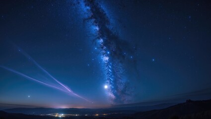 Idea of astronomy, stars visible at night