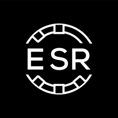 Obraz premium ESR Minimalist ESR Logo Design on Black Background – ESR Later Logo, Modern Circular Branding Concept 